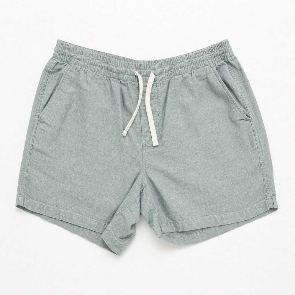 J.Crew Dock Short Men's XL Gray Linen Cotton Drawstring 5" Casual